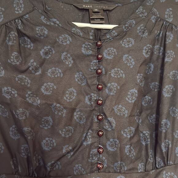 Marc Jacob’s “Normandy” blue beelie 💯 silk dress size 10 - Picture 2 of 6